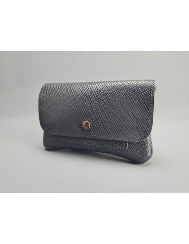 Pochette cuir Gris / Le grand PORTETOUT