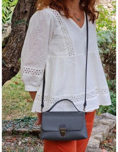 Sac Femme cuir GRIS / LE PETIT ESSENTIEL